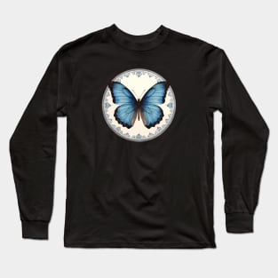 Blue Morpho Butterfly Long Sleeve T-Shirt